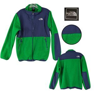 The North Face Denali Jacket Boys XL Green Polartec Fleece Outdoor Casual Winter